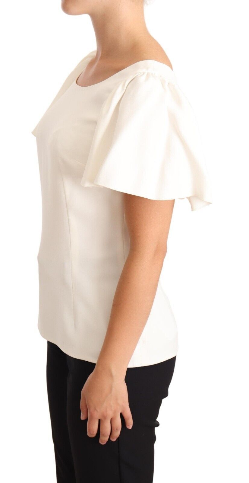 Dolce & Gabbana Elegant White Boat Neck Blouse