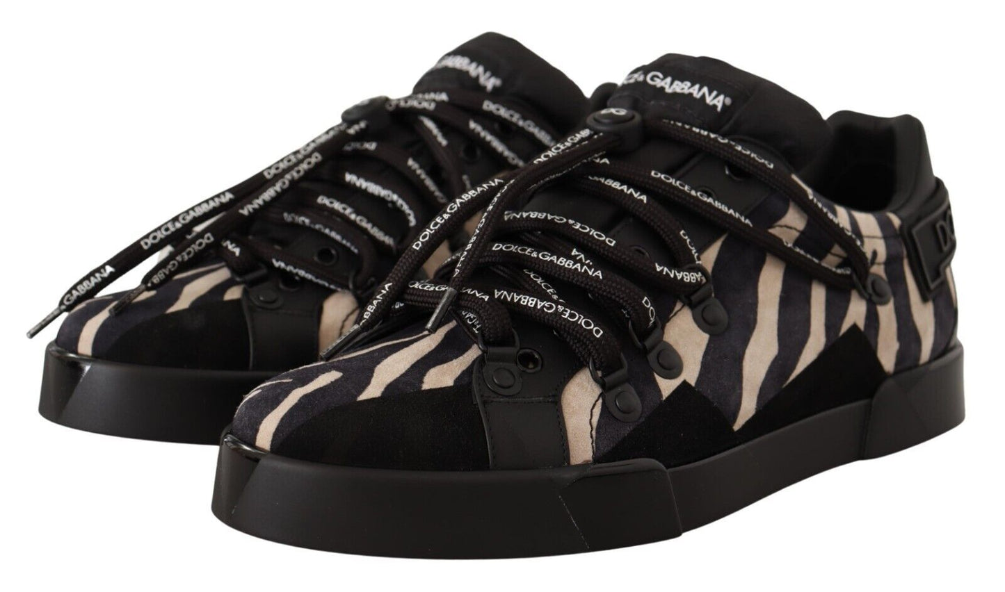 Dolce & Gabbana Zebra Suede Low Top Sneakers