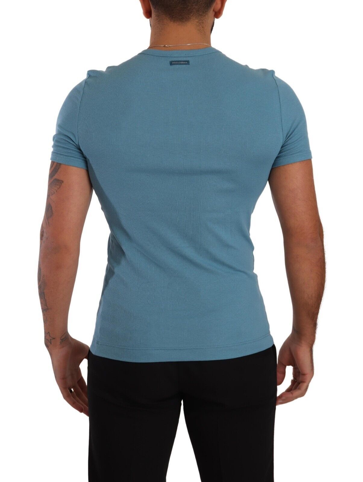 Dolce & Gabbana Elegant Blue Cotton Blend Round Neck Tee