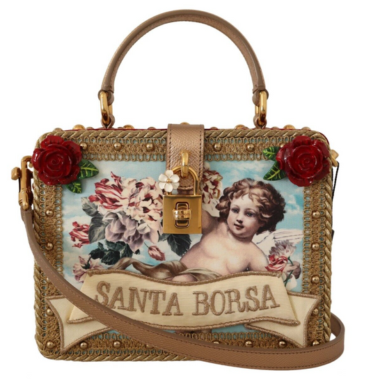 Dolce & Gabbana Opulent Gold and Bordeaux Box Shoulder Bag