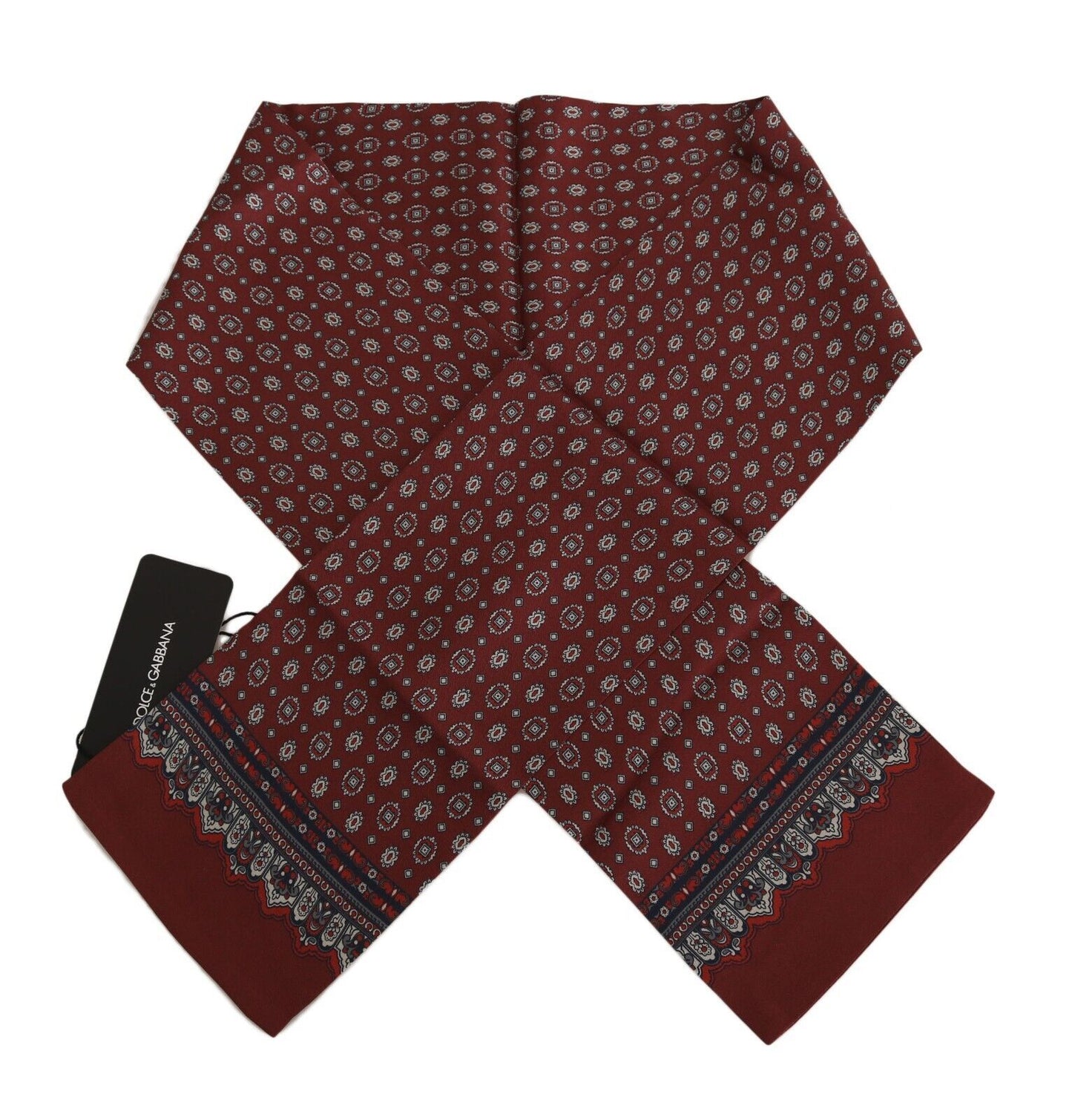 Dolce & Gabbana Elegant Maroon Silk Scarf for Men