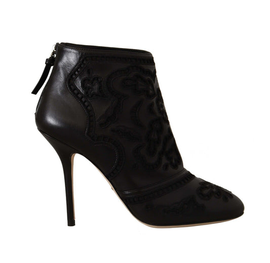 Dolce & Gabbana Elegant Black Leather Ankle Boots