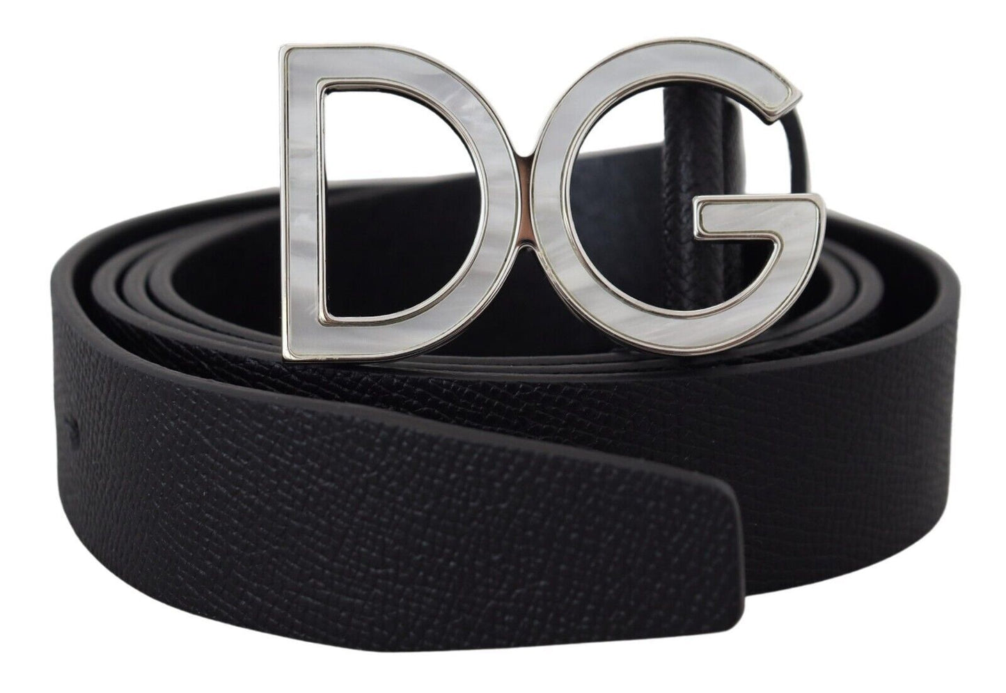 Dolce & Gabbana Elegant Leather Belt with DG Metal Buckle