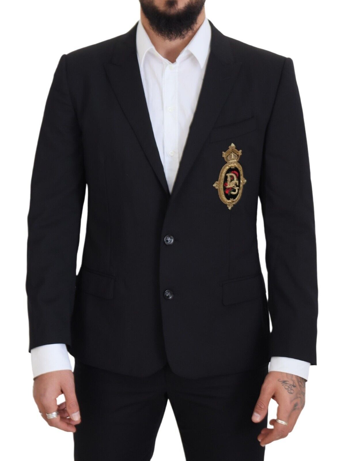 Dolce & Gabbana Elegant Slim Fit Black Wool Blazer