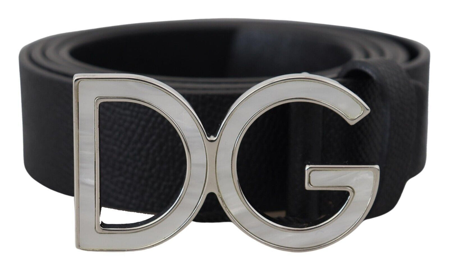 Dolce & Gabbana Elegant Leather Belt with DG Metal Buckle