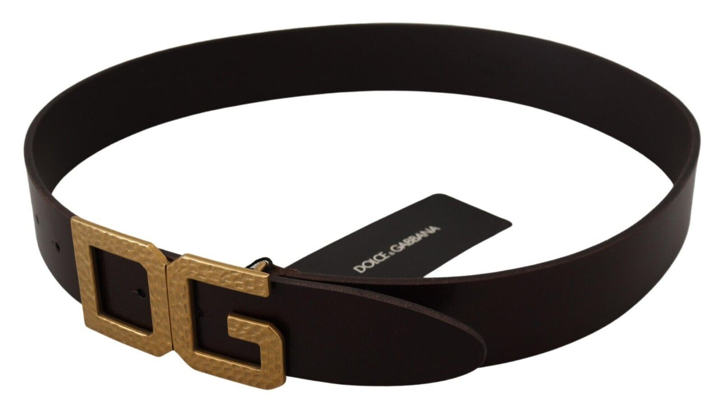 Dolce & Gabbana Elegant Leather Belt with DG Metal Buckle