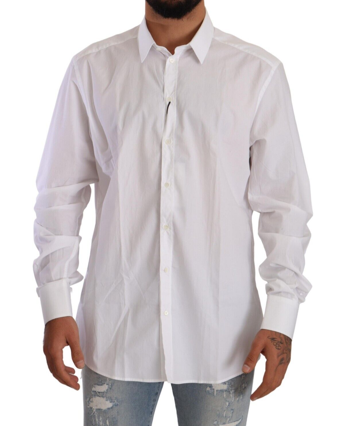 Dolce & Gabbana Elegant White Cotton Dress Shirt