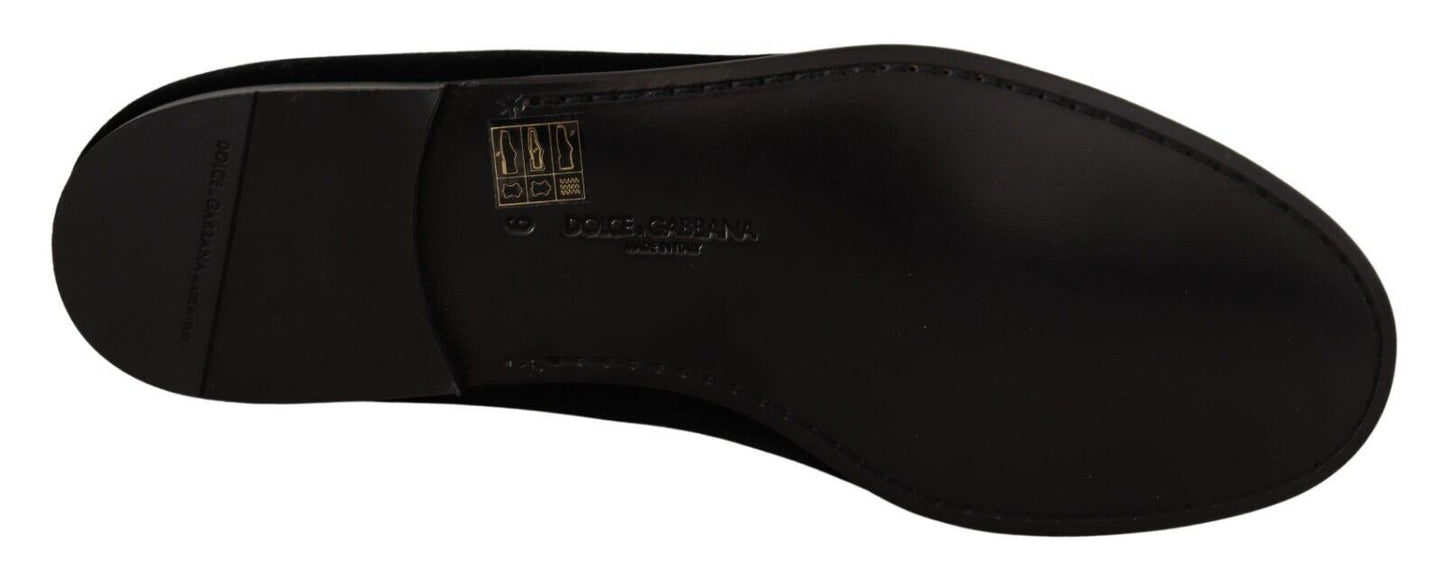 Dolce & Gabbana Elegant Black Velvet Loafers