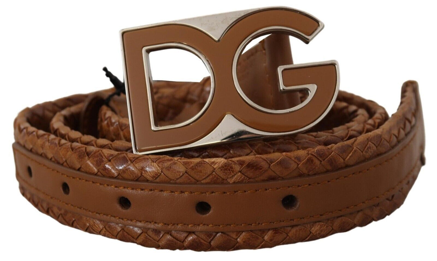 Dolce & Gabbana Elegant Leather Belt with Signature Buckle