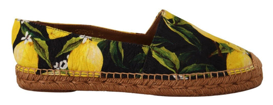 Dolce & Gabbana Chic Lemon Print Espadrilles Flats