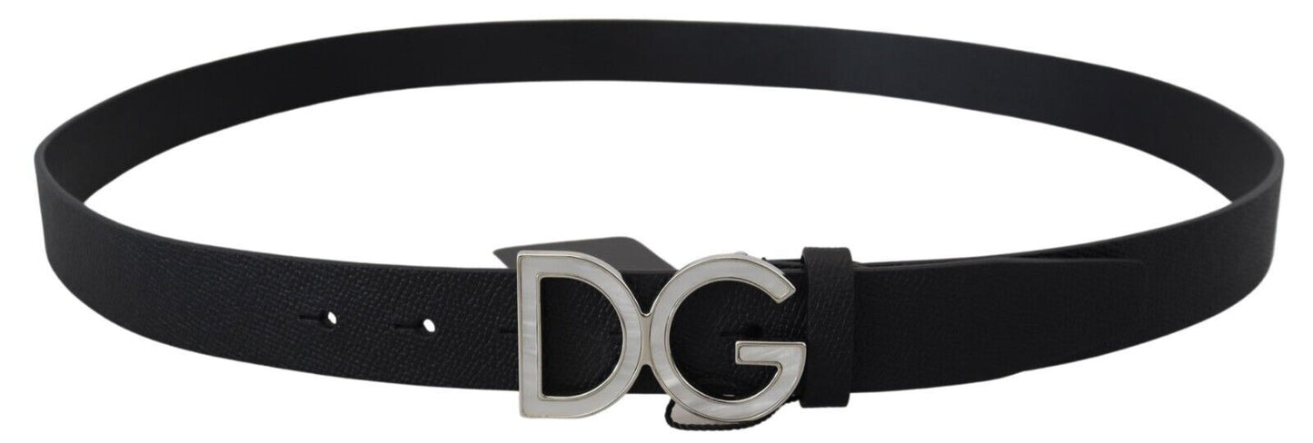 Dolce & Gabbana Elegant Leather Belt with DG Metal Buckle