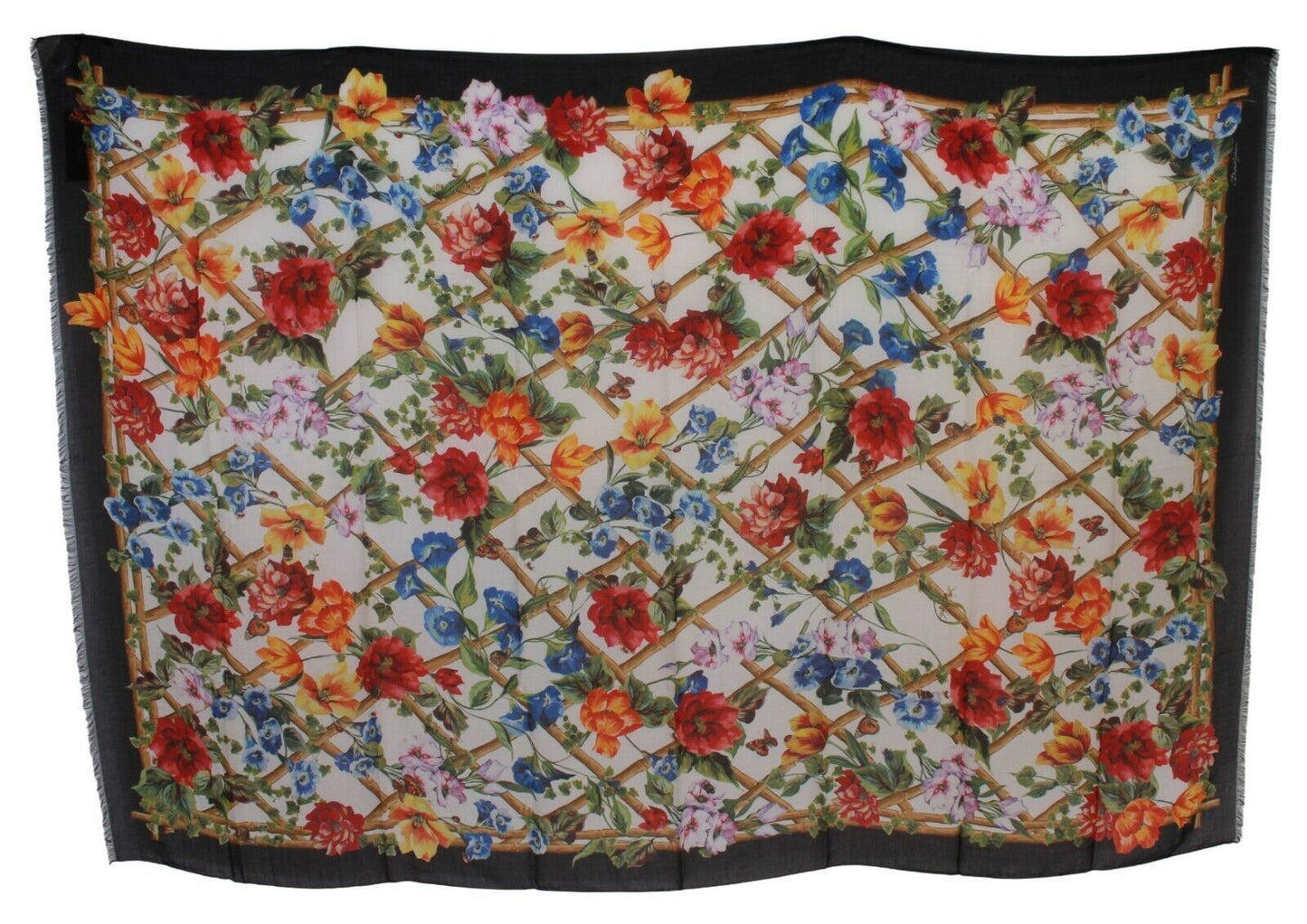 Dolce & Gabbana Elegant Floral Modal-Cashmere Scarf