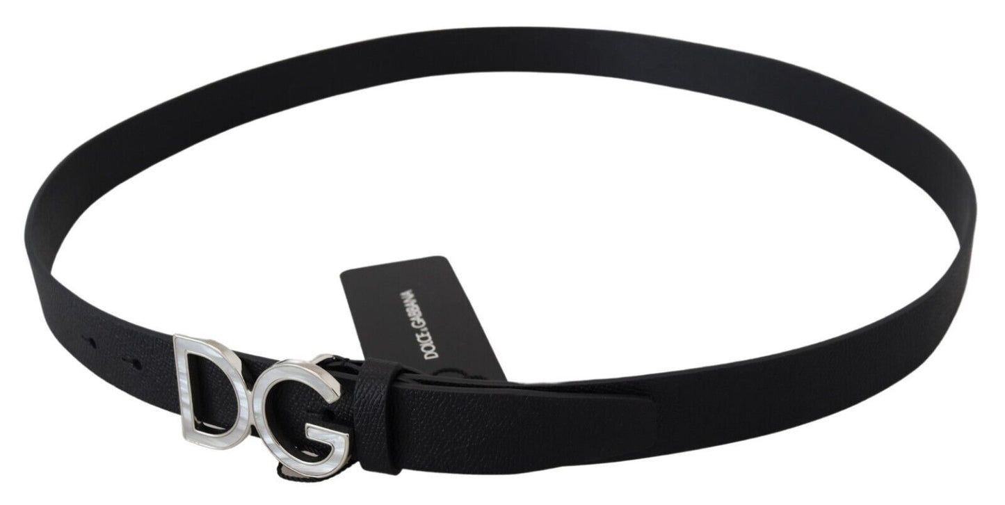 Dolce & Gabbana Elegant Leather Belt with DG Metal Buckle