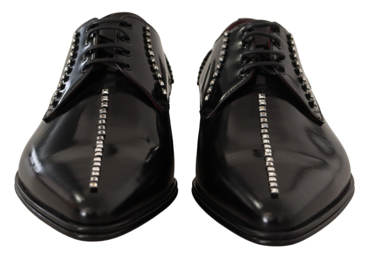 Dolce & Gabbana Elegant Crystal-Embellished Leather Dress Shoes