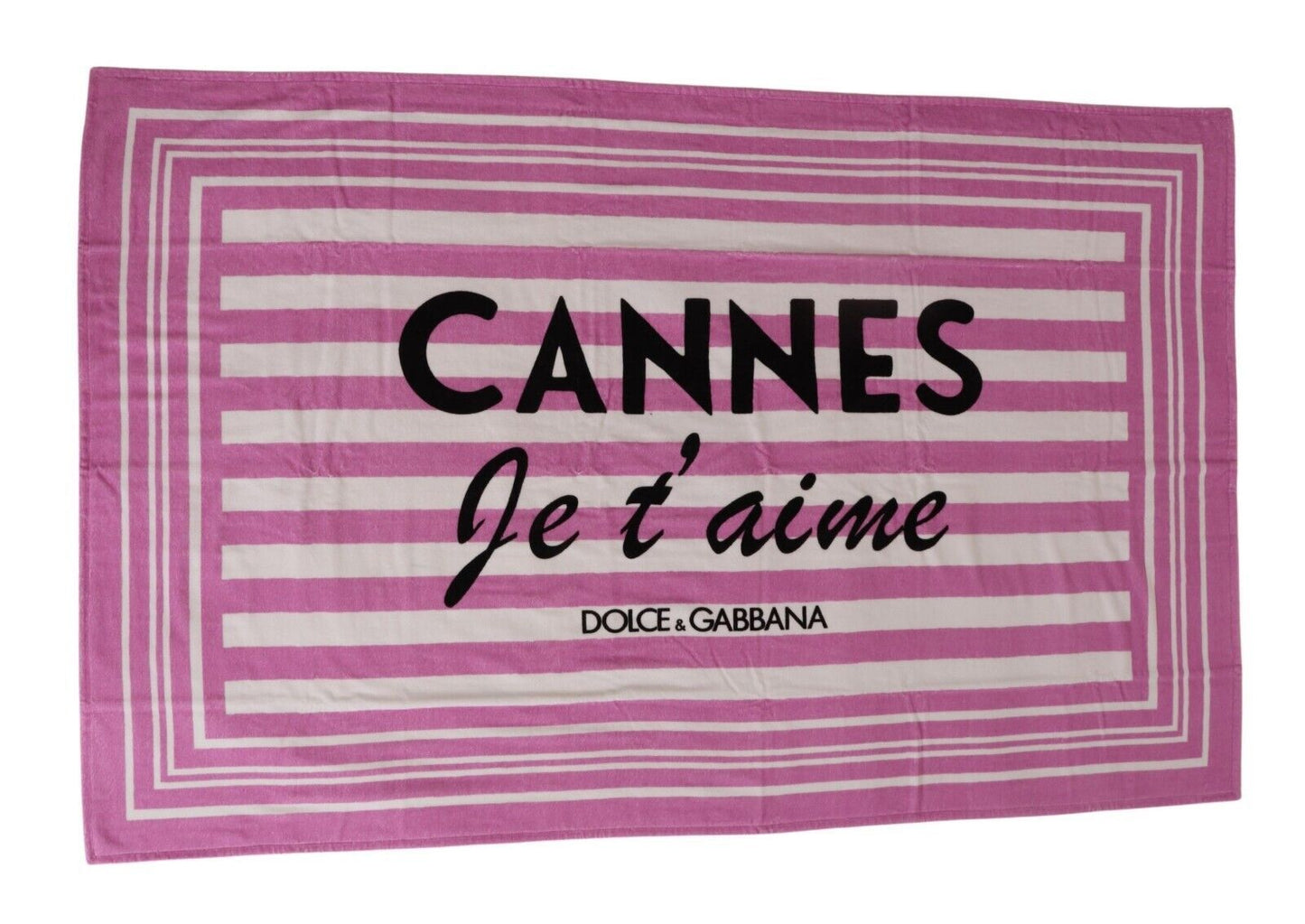 Dolce & Gabbana Elegant Pink Striped Beach Towel