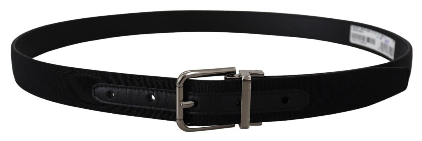 Dolce & Gabbana Elegant Black Leather Belt with Metal Buckle