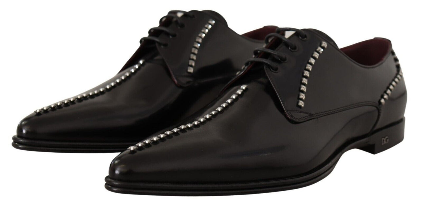 Dolce & Gabbana Elegant Crystal-Embellished Leather Dress Shoes