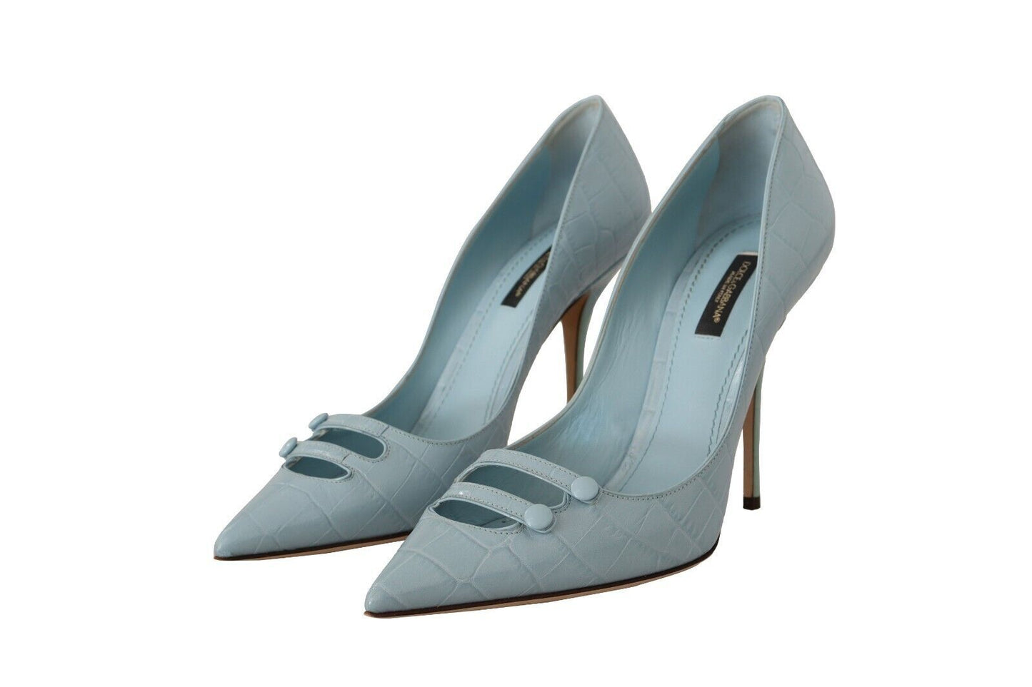 Dolce & Gabbana Elegant Light Blue Leather Pumps