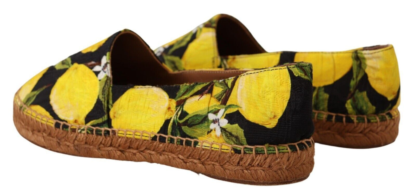 Dolce & Gabbana Chic Lemon Print Espadrilles Flats