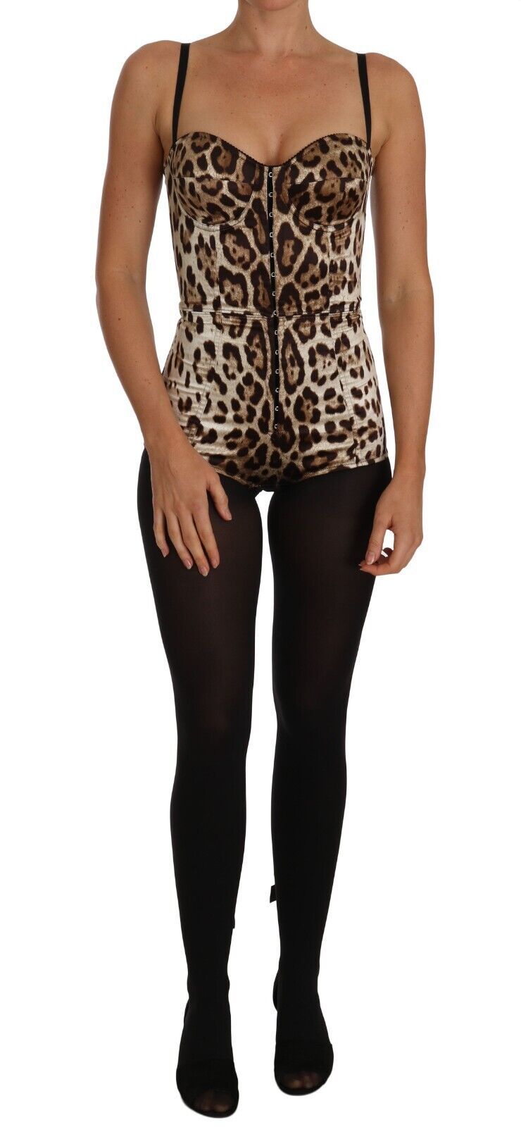 Dolce & Gabbana Exquisite Leopard Print Bodysuit Dress