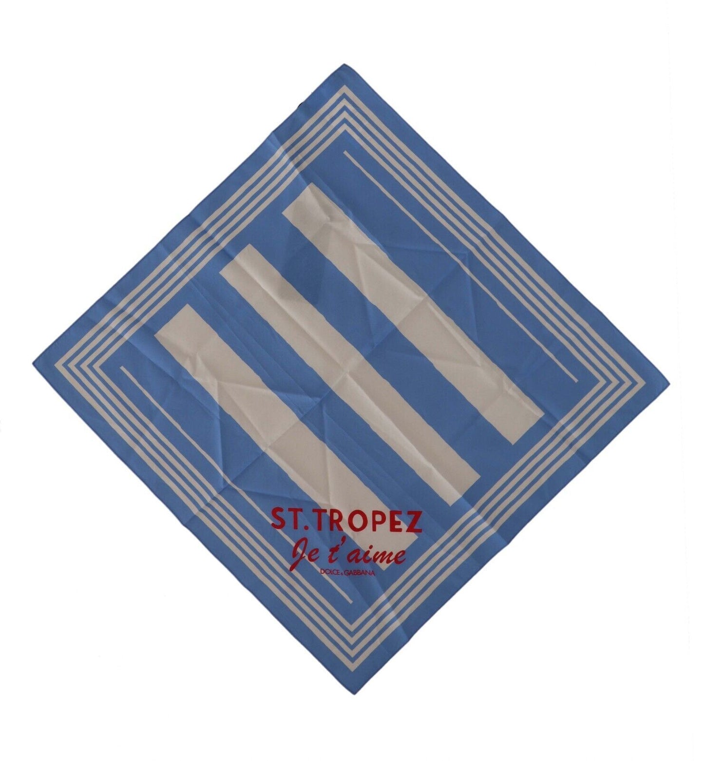 Dolce & Gabbana Blue White Striped St. Tropez Handkerchief  Scarf