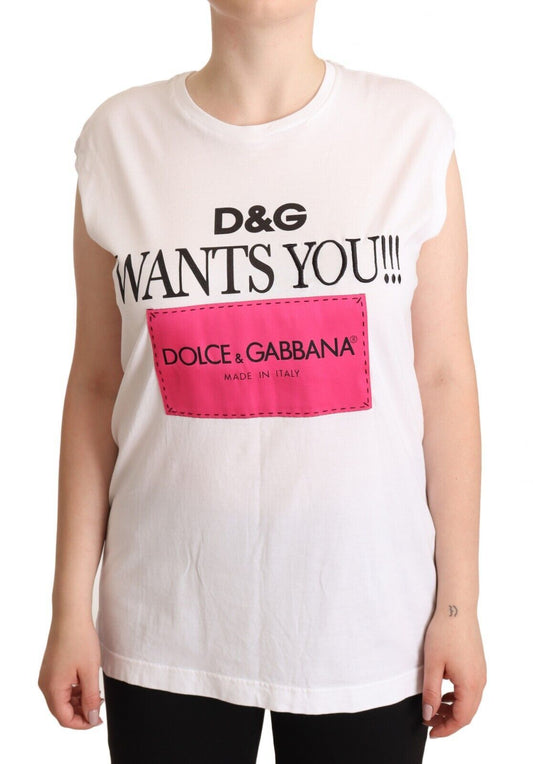 Dolce & Gabbana Chic White Cotton Crew Neck Tee