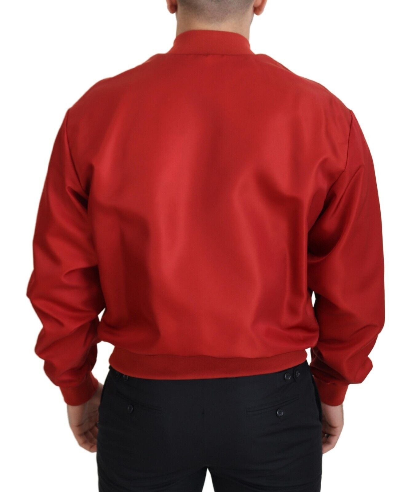 Dolce & Gabbana Radiant Red Nylon Bomber Jacket