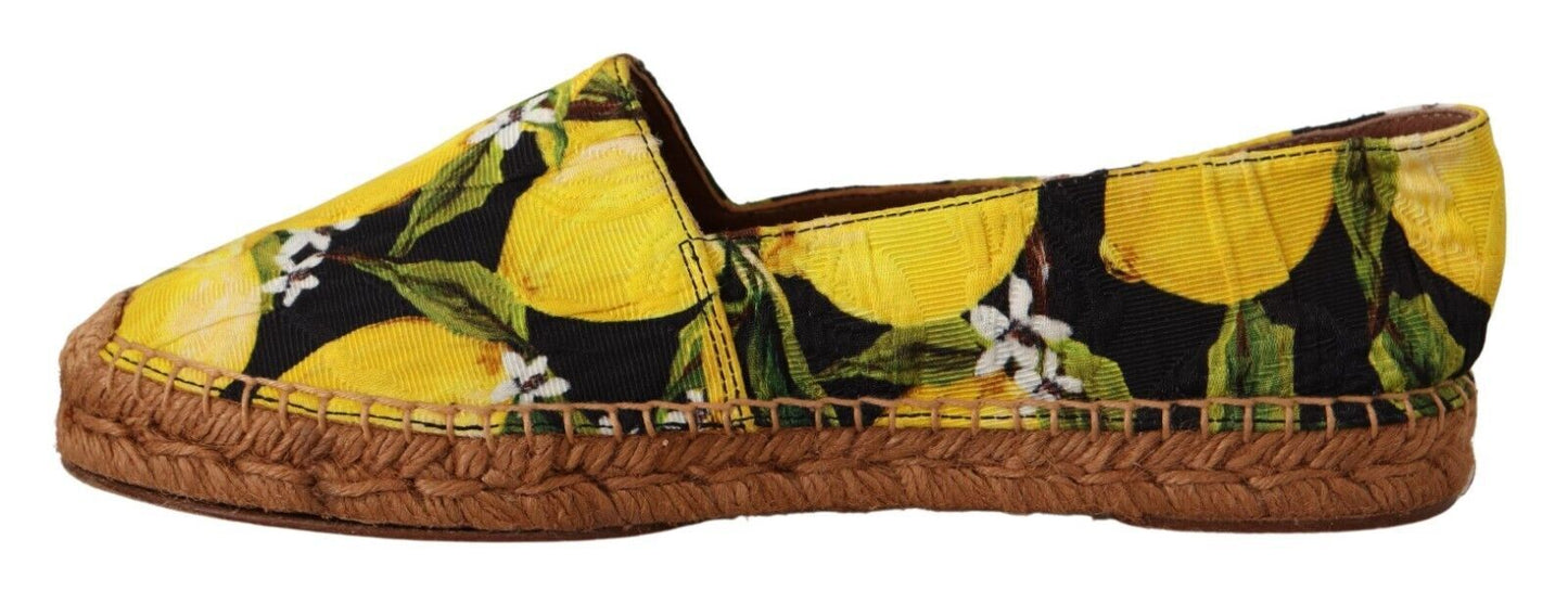 Dolce & Gabbana Chic Lemon Print Espadrilles Flats