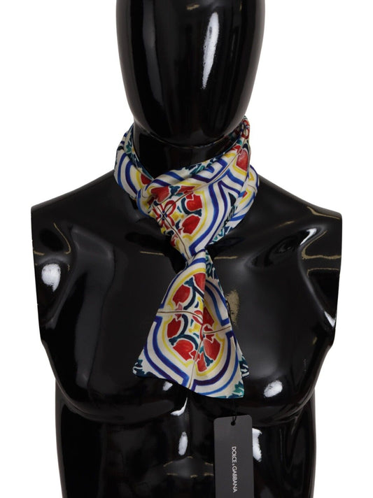 Dolce & Gabbana Multicolor Majolica Men Neck Wrap Shawl Scarf