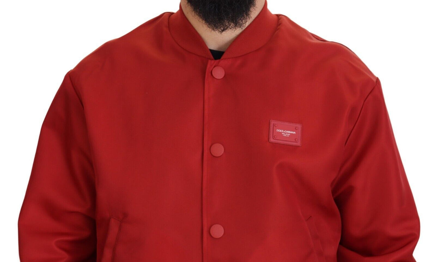 Dolce & Gabbana Radiant Red Nylon Bomber Jacket