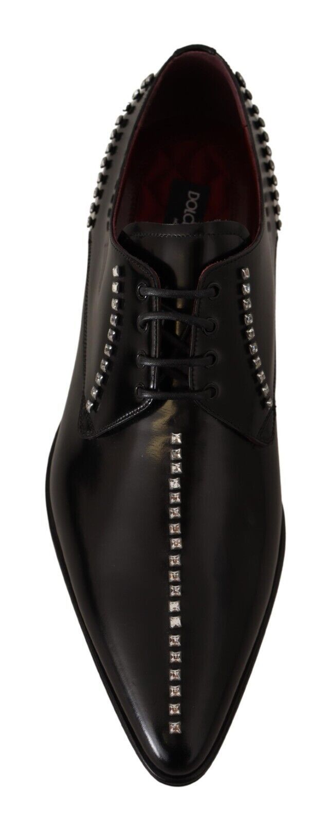 Dolce & Gabbana Elegant Crystal-Embellished Leather Dress Shoes