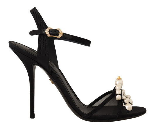 Dolce & Gabbana Elegant Mesh Pearl Applique Heels