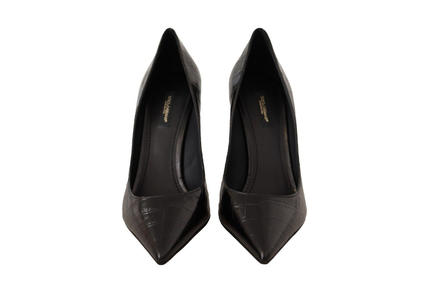 Dolce & Gabbana Elegant Black Leather Stiletto Pumps