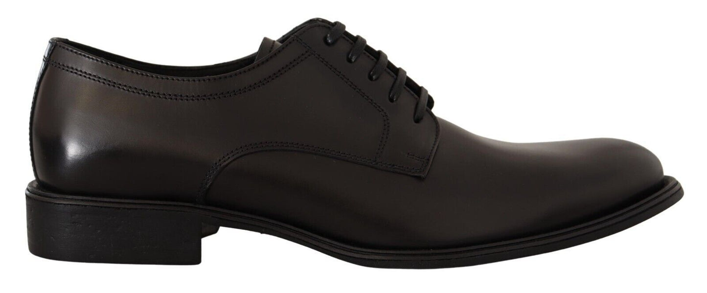 Dolce & Gabbana Elegant Black Leather Derby Shoes