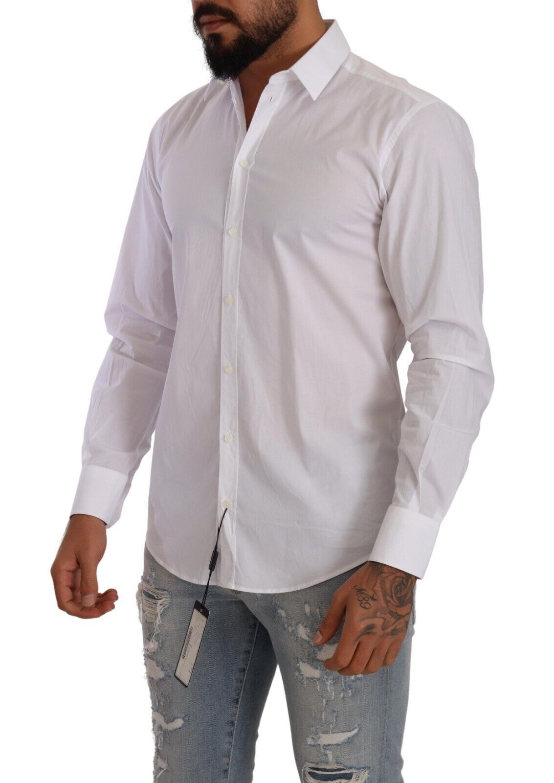 Dolce & Gabbana Elegant White Martini Dress Shirt