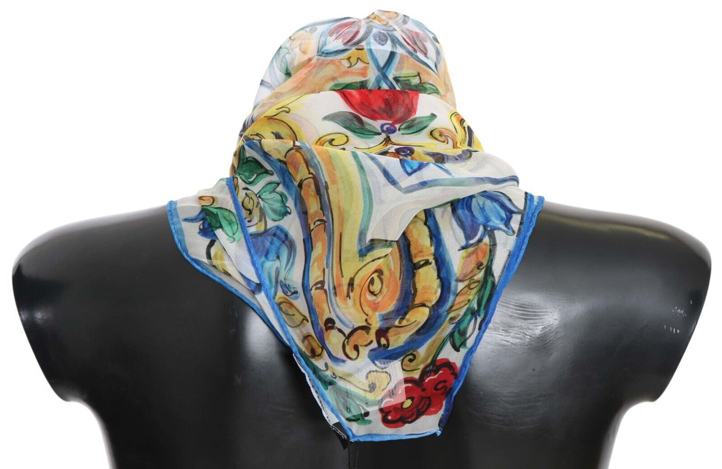 Dolce & Gabbana Elegant Majolica Print Silk Scarf