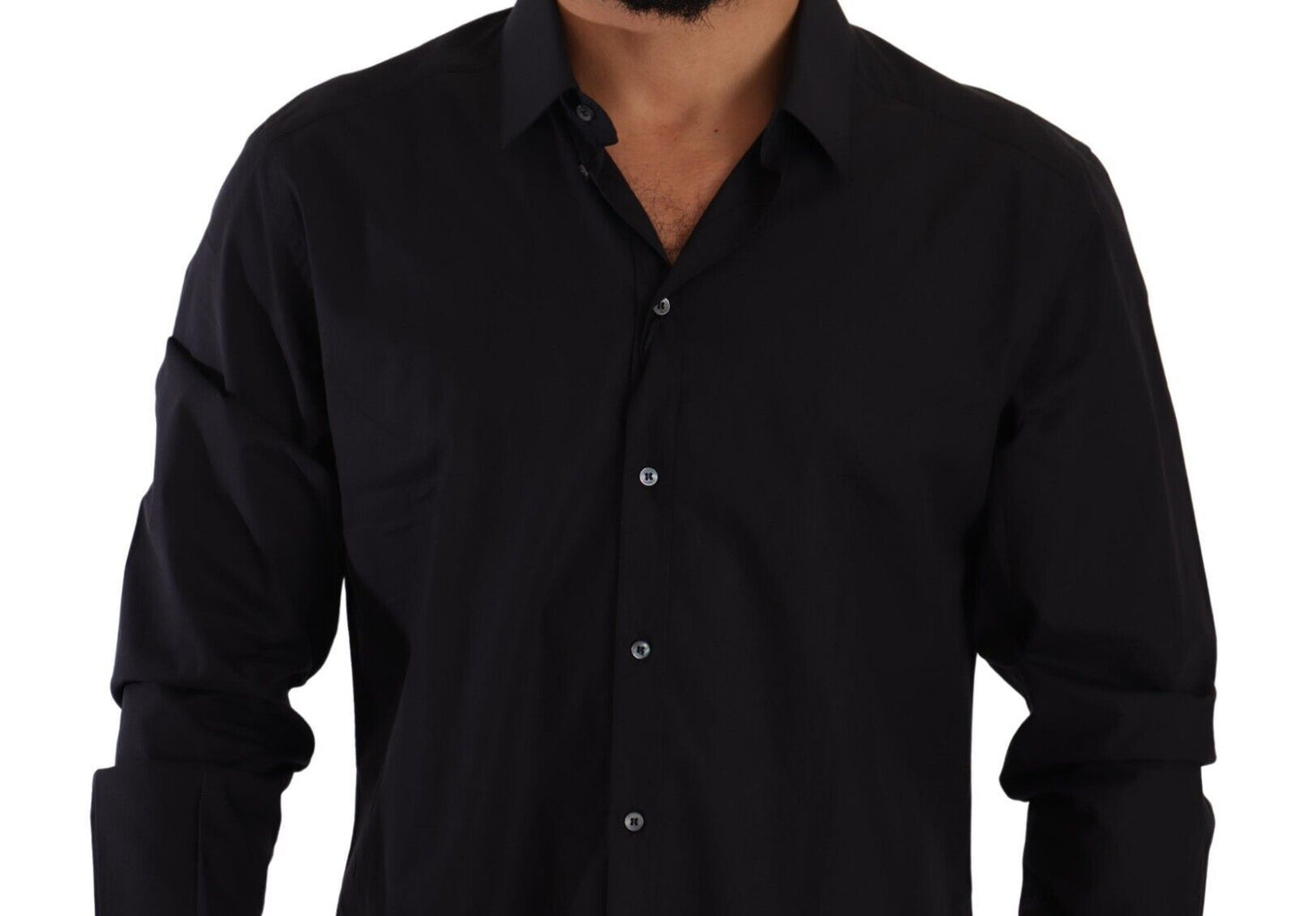 Dolce & Gabbana Elegant Black Cotton Dress Shirt