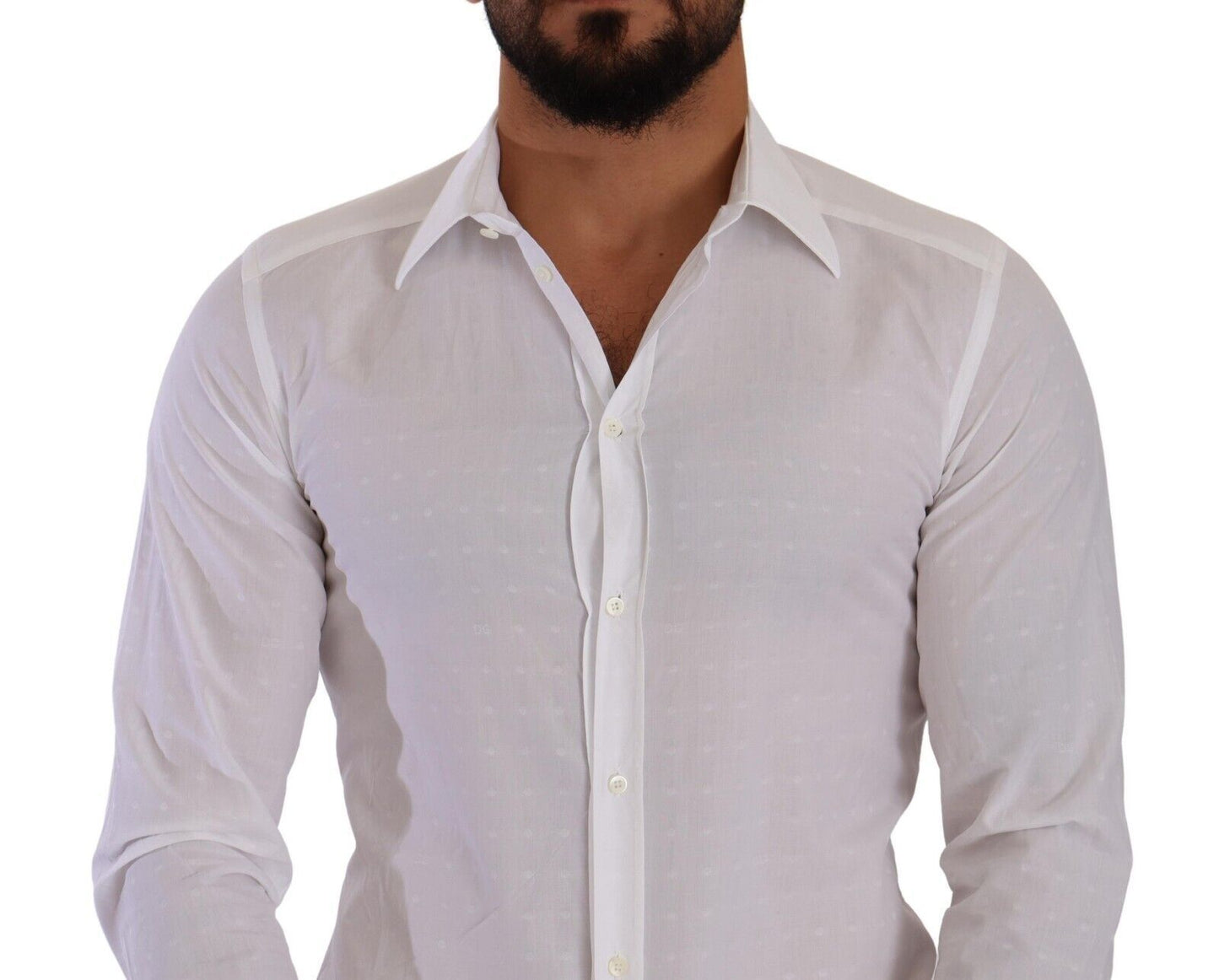 Dolce & Gabbana Elegant White Cotton Poplin Dress Shirt