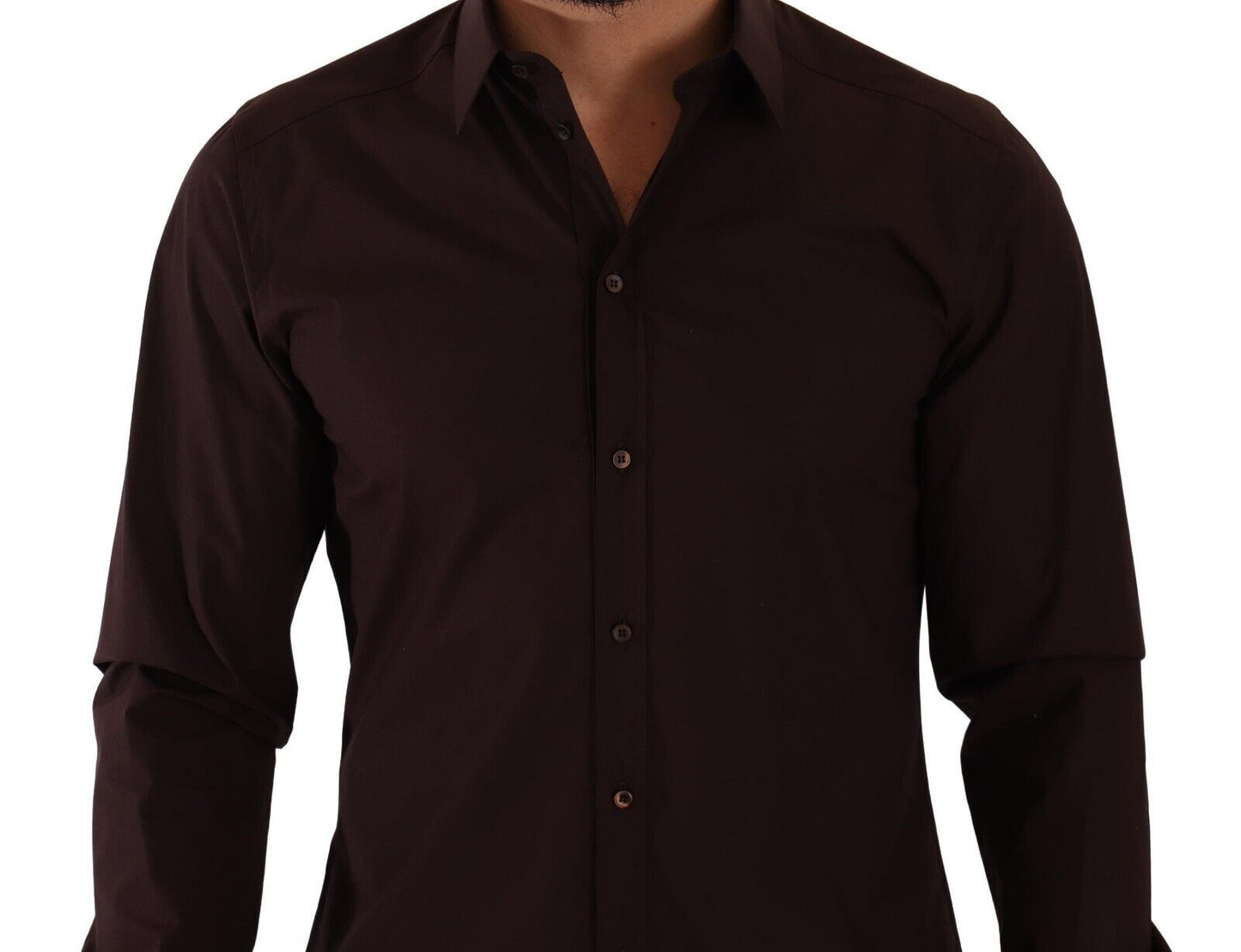 Dolce & Gabbana Elegant Bordeaux Slim Fit Dress Shirt