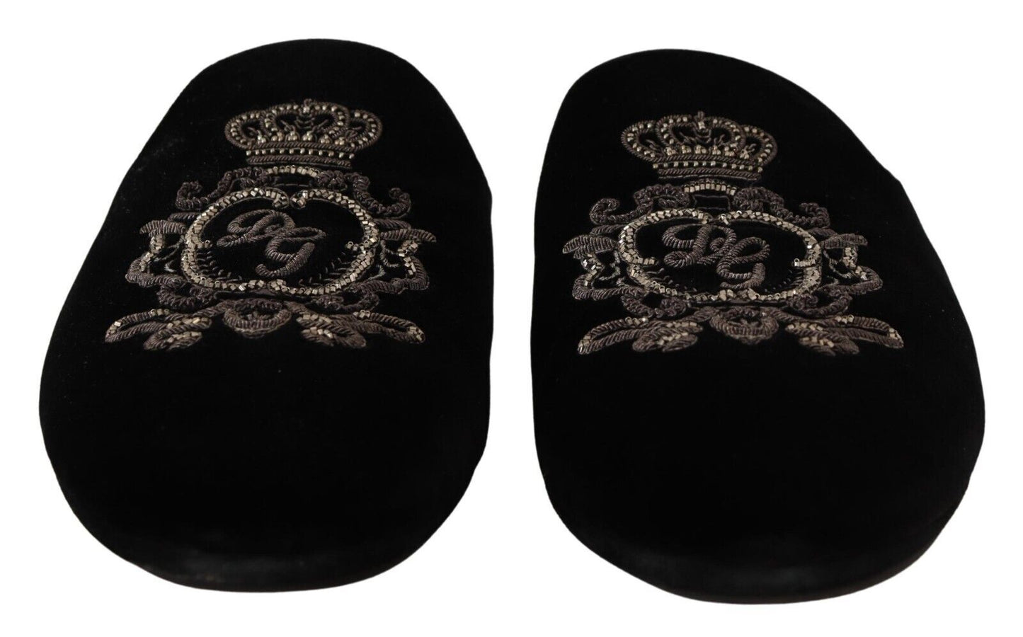 Dolce & Gabbana Elegant Velvet Embroidered Slides