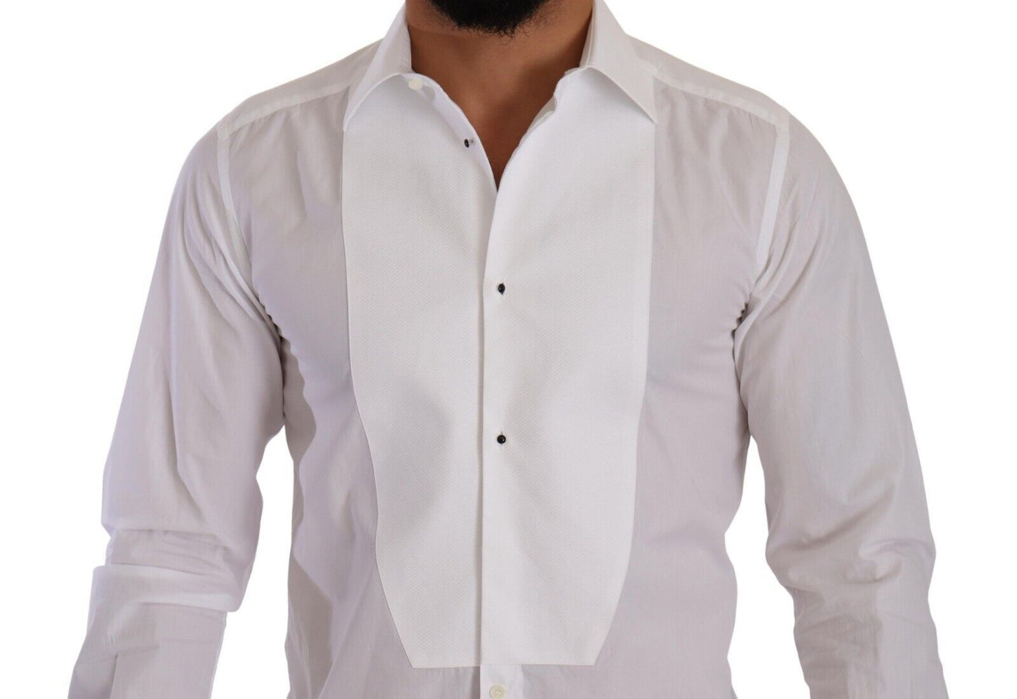 Dolce & Gabbana Elegant White Cotton Poplin Slim Fit Shirt