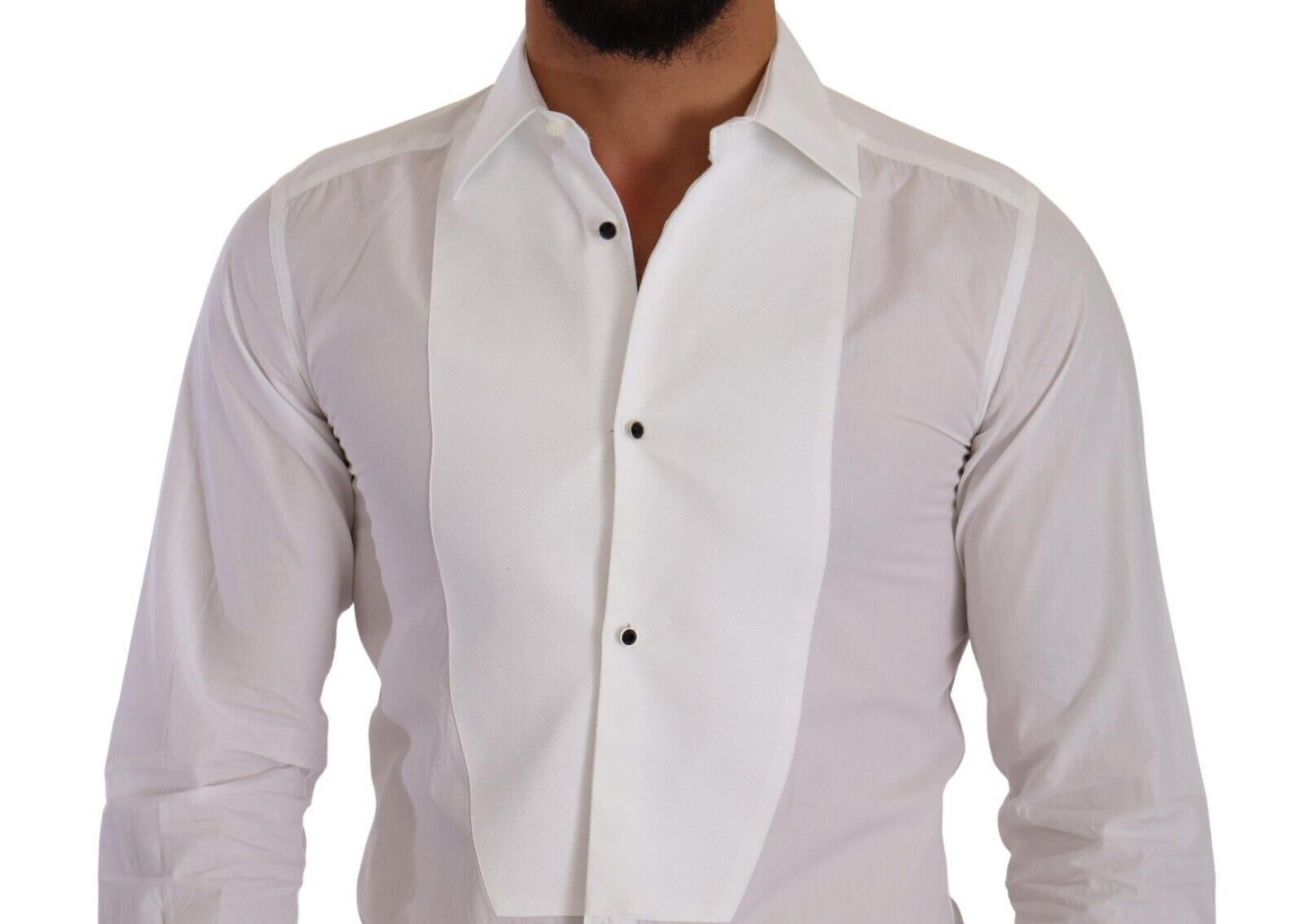 Dolce & Gabbana Elegant White Cotton Poplin Dress Shirt