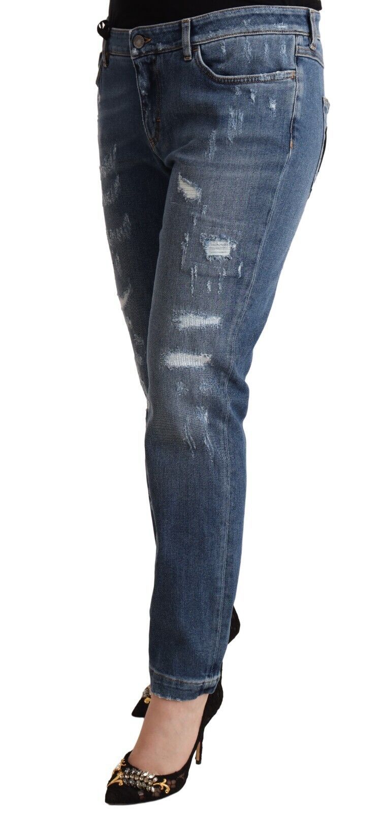 Dolce & Gabbana Elegant Distressed Skinny Denim Chic Look