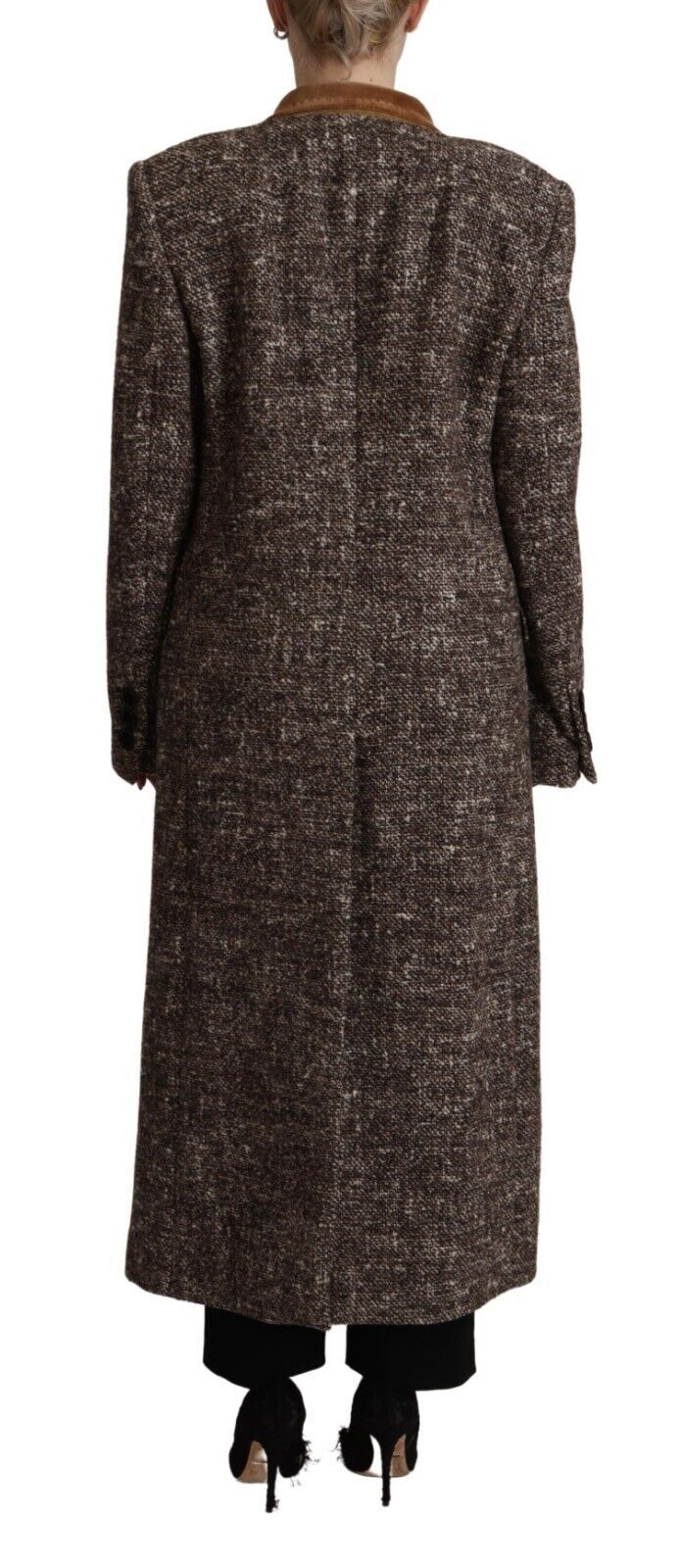 Dolce & Gabbana Brown Wool Double Breasted Trench Coat Jacket