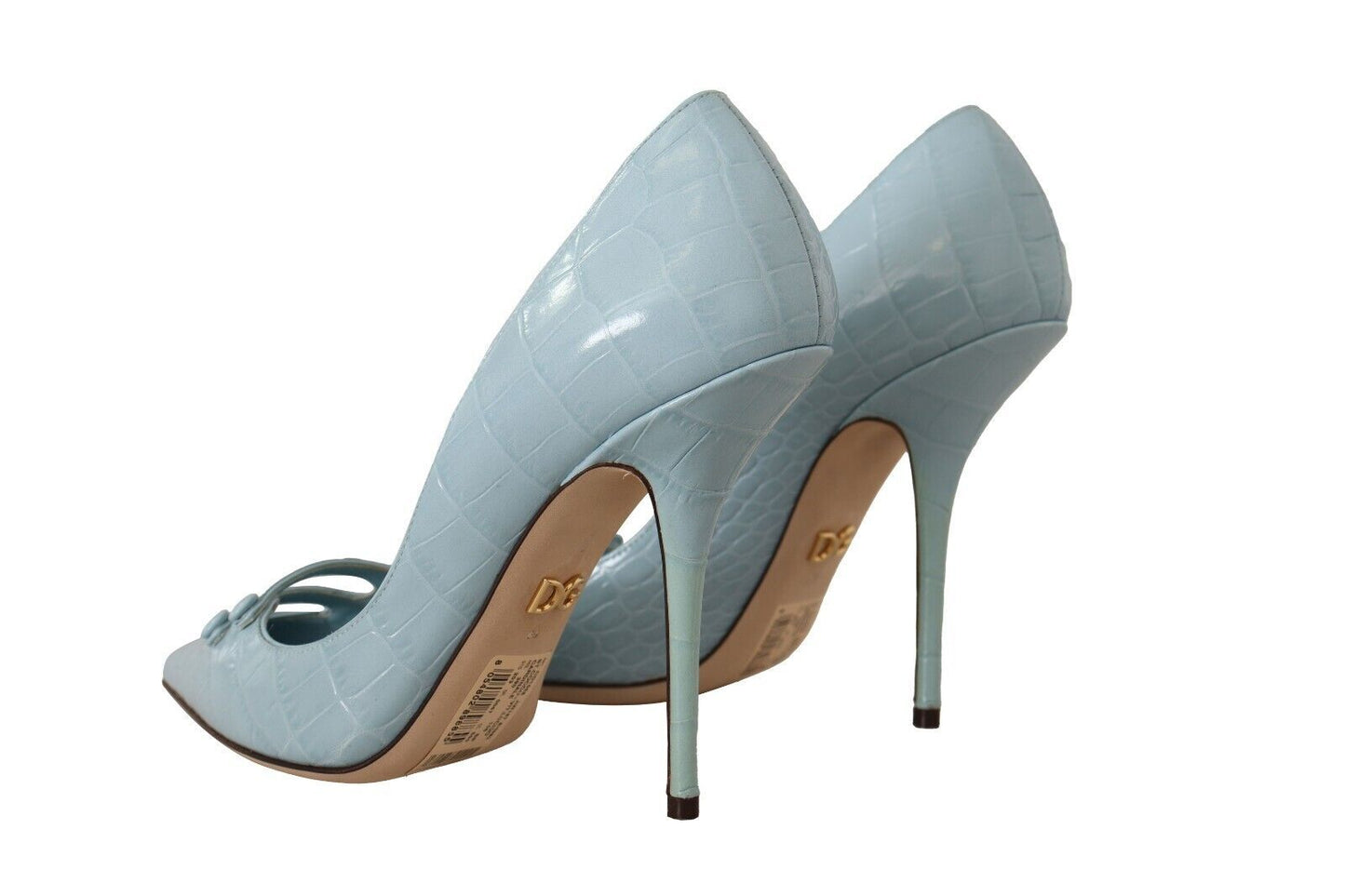 Dolce & Gabbana Elegant Light Blue Leather Pumps