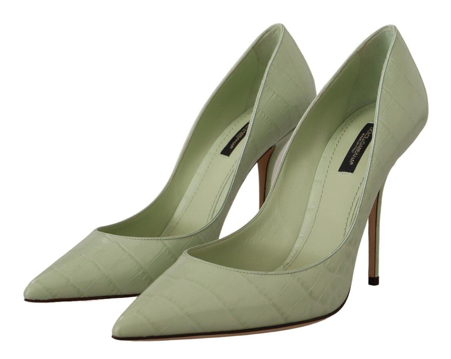 Dolce & Gabbana Emerald Green Leather Heels