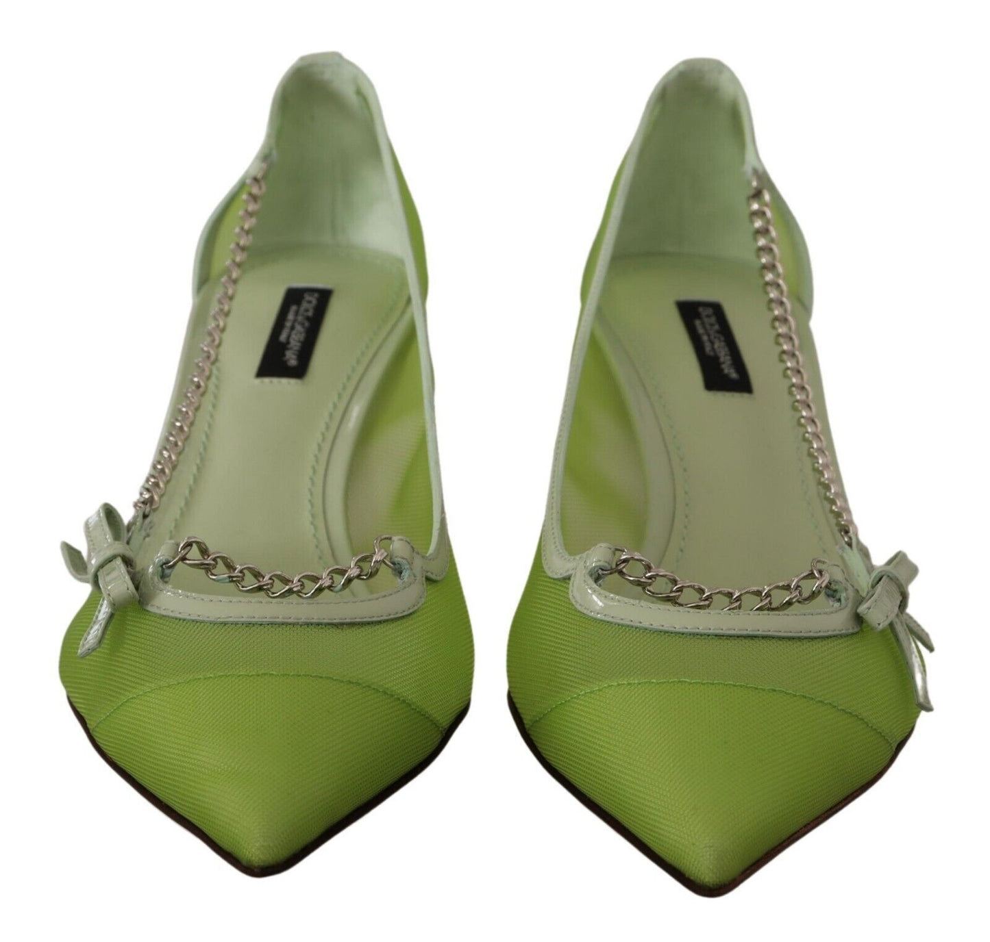 Dolce & Gabbana Enchanting Green Mesh Chain Pumps