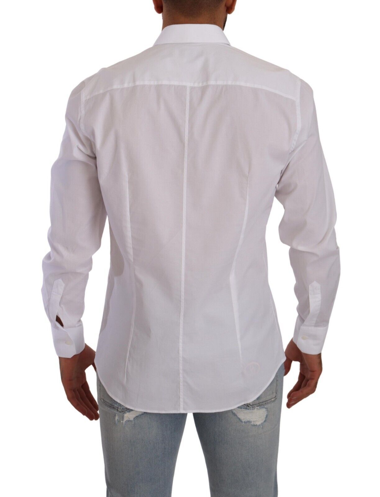 Dolce & Gabbana Elegant White Slim Fit Martini Dress Shirt