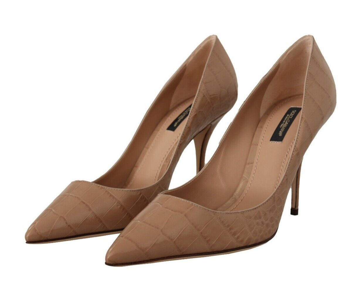 Dolce & Gabbana Beige Pointed Leather Pumps