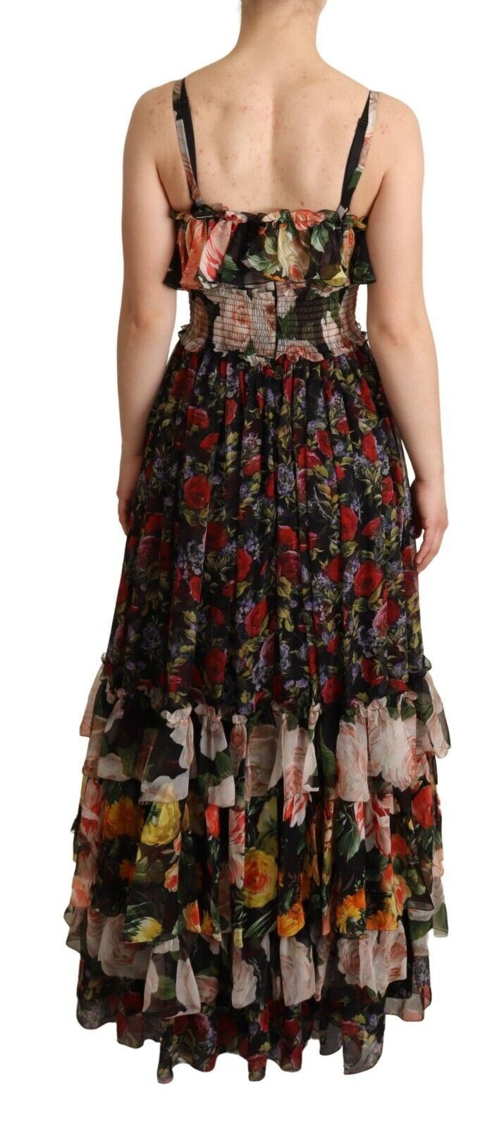 Dolce & Gabbana Exquisite Floral Empire Silk Long Dress